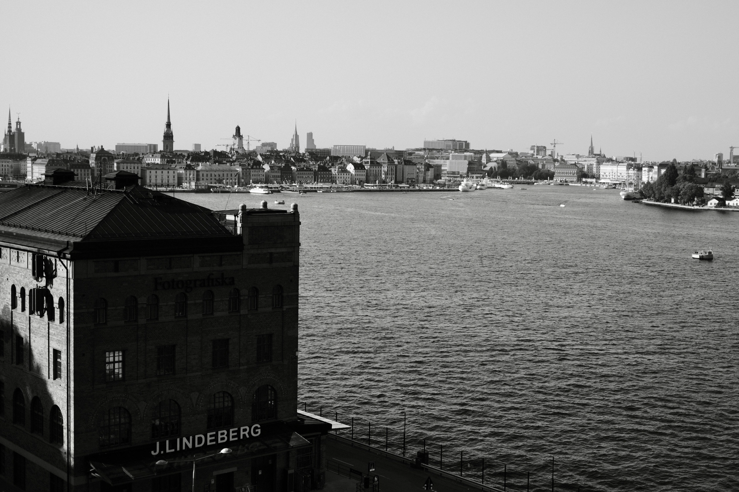 Stockholm skyline across a wide channel